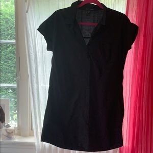 Black linen shirtdress
